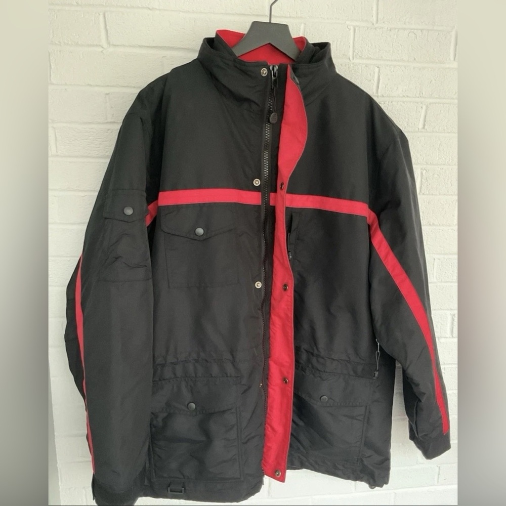 Vintage Marlboro Gear 3-in-1 Jacket Men’s Size XL Black Red Fleece Liner NWT